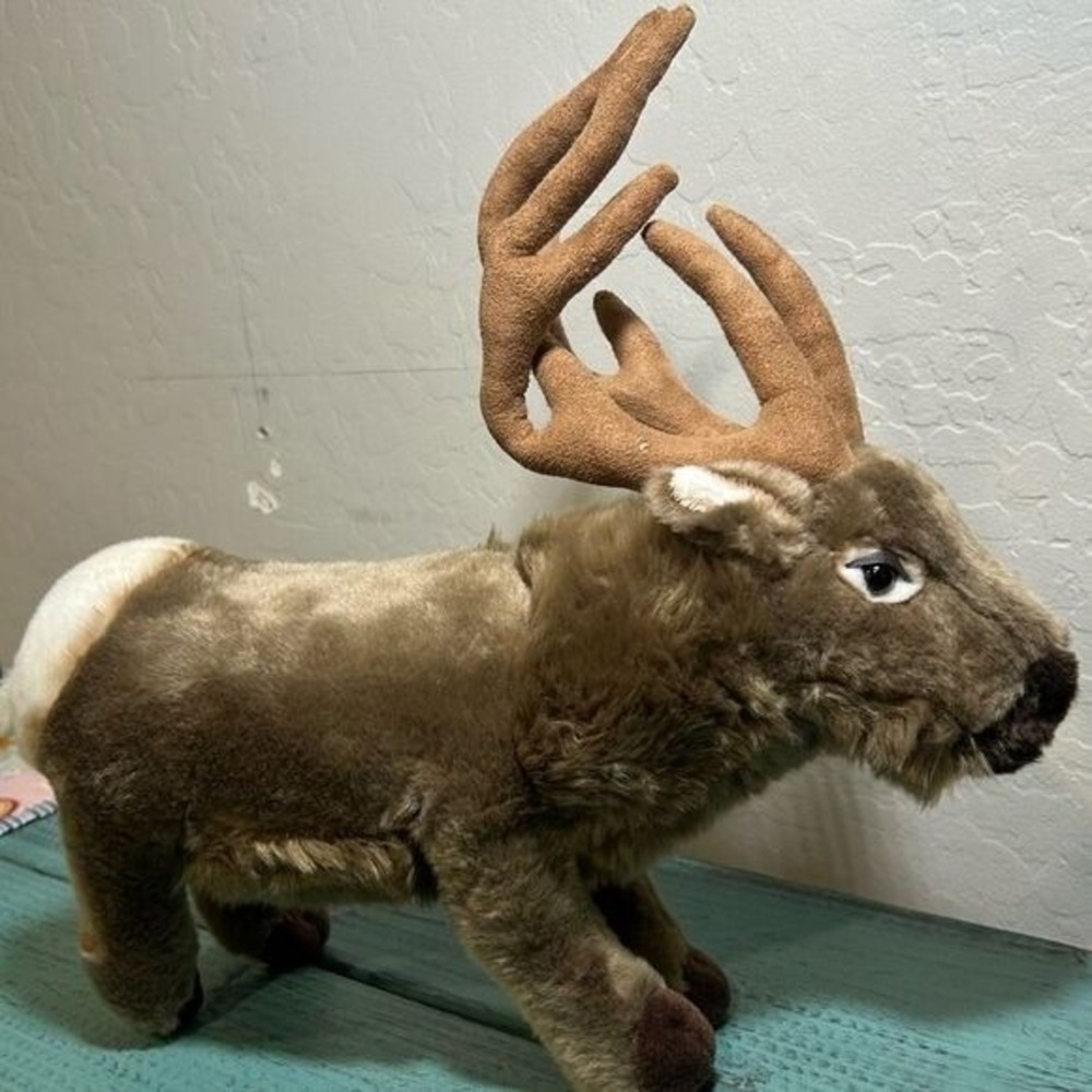 JAAG Plush Deer Stuffed Animal 14" Realistic Antlers Soft Toy